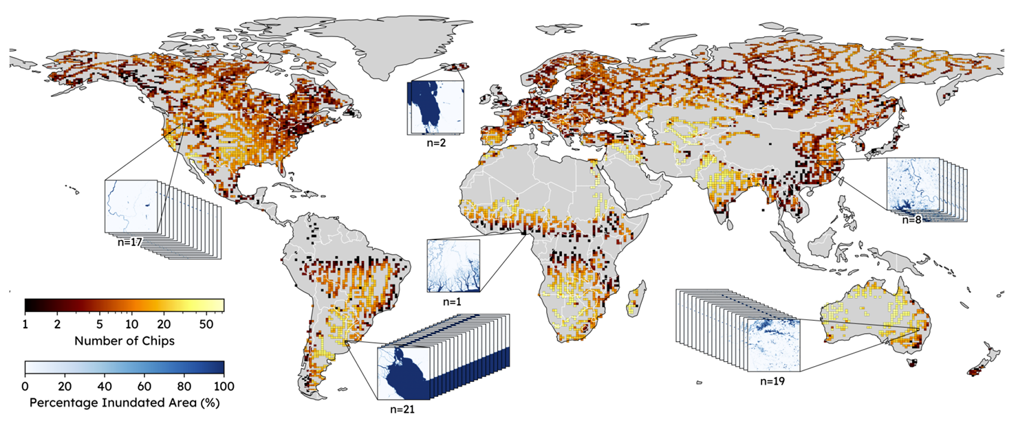 Global training data coverage for VIIRS ML-FWD inundation algorithm